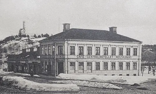 Historiskt foto av Centralhotellet från tidigt 1900-tal